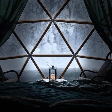 Aurora Igloo Fireplace-Heated Tents In A Secret Forest With Private Jacuzzi And Shared Sauna Bathroom And Dog Friendly Rovaniemi Eksteriør bilde