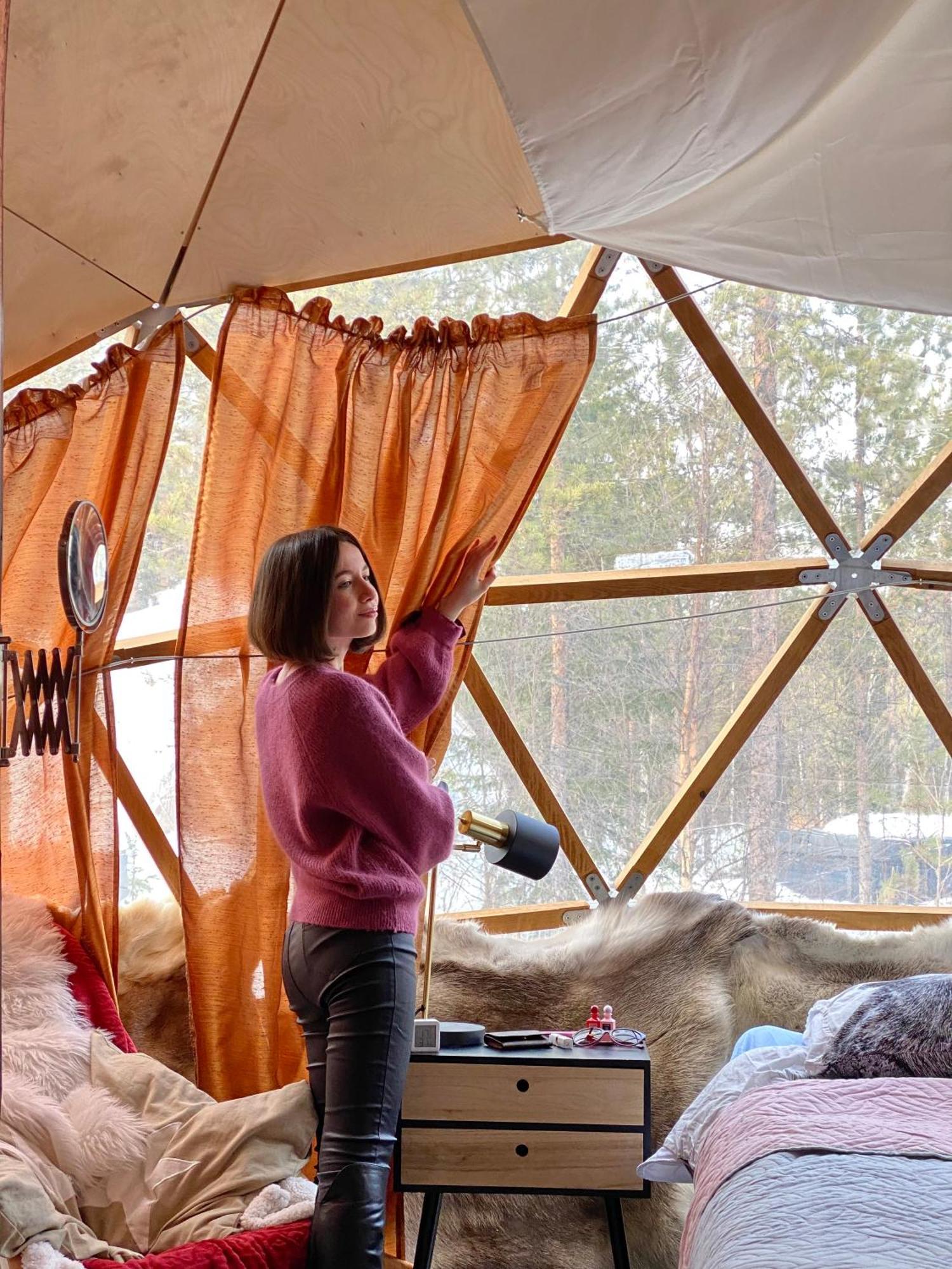 Aurora Igloo Fireplace-Heated Tents In A Secret Forest With Private Jacuzzi And Shared Sauna Bathroom And Dog Friendly Rovaniemi Eksteriør bilde